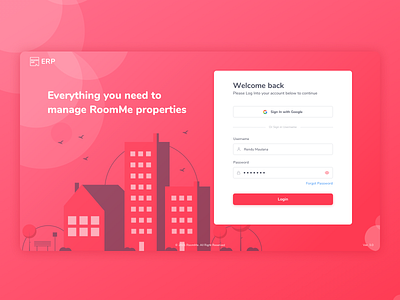 ERP - Login Page dashboad design desktop email form login password sign in ui ui design username ux uxdesign web web app website