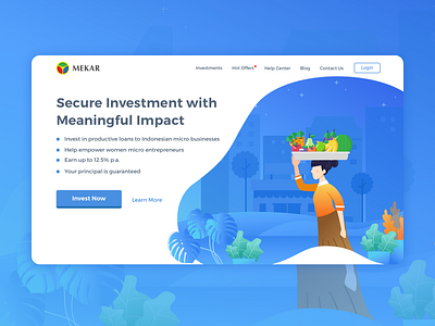 Mekar - Landing Page branding design finance app illustration investment landing page ui ux web website