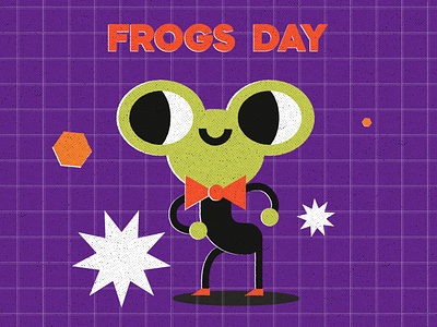 Frogs Day cartoon frog illustration retrostyle vector