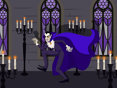 Vampire cartoon gothic halloween illustration night vampire vector