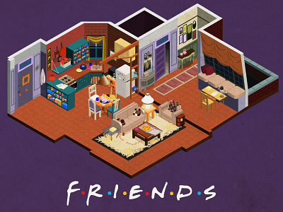 "Friends" isometry friends serial illustration isometry vector