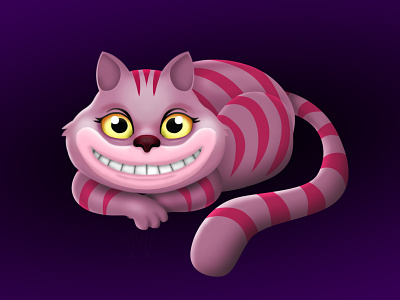 Cheshire cat cartoon design illustration