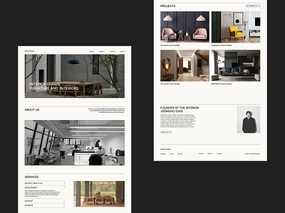 Landing page about Interior Design.