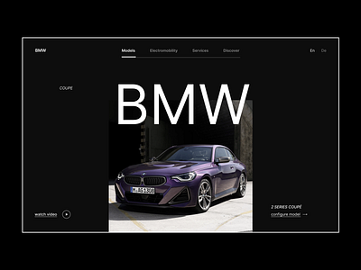 BMW Series 2 Coupe. branding logo ui