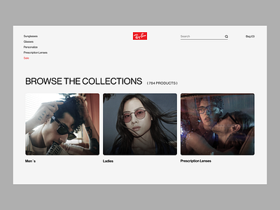 Ray Ban web. branding logo ui