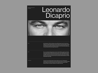 Leo Dicaprio Minimalist Poster /1 branding logo ui