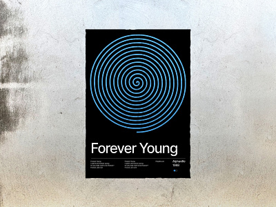 Forever Young Minimalistic poster. branding logo ui