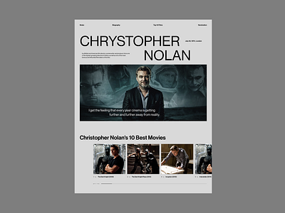 Chrytopher Nolan Concept. branding logo ui