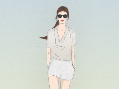 Annii fashion fashion illustration femme girl illustration outfit red lips shorts spring style summer summer style sungasses woman