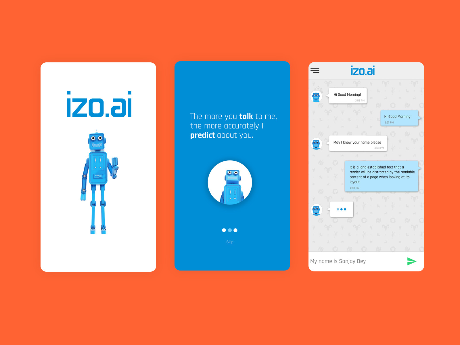 Mobile UI Design for ChatBot by Experienced Web Designer + UX UI ...