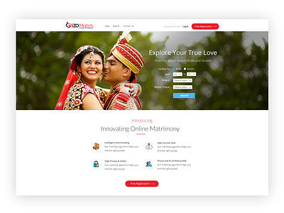 Matchmaking website home page design design matchmaking ui web