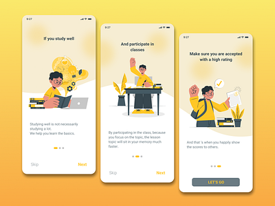 Onboarding educational app design app design graphic design illustration onboarding typography ui ux vector