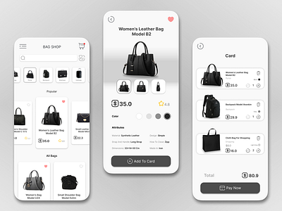 Bag Shop UI app design graphic design ui uiux user interface ux