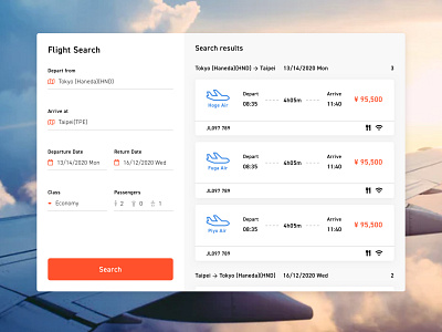 Flight Search #dailyui #068