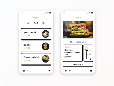 Food/Drink Menu #dailyui #043 dailyui ui