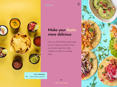 Sabroso - food blog landing page design branding graphic design ui