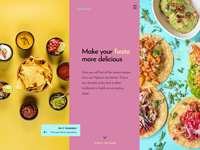 Sabroso - food blog landing page design