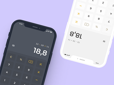 Calculator - Daily UI #4 app branding calculate calculator challenge daily dark design light math maths mobile mode ui
