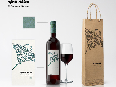 Mana Maori - Wine Bottle bottle branding design lalatiana carpentier newzealand packaging wine