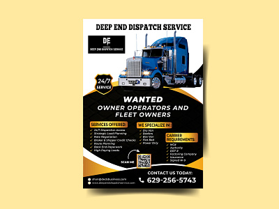 Flyer Project For Deep End Dispatch Service business flyer creative flyer dispatch flyer dispatch flyers dispatcher flyer flyer design freight broker graphic design logistics truck dispatch flyer trucking broker