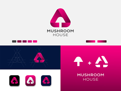 Mushroom House Modern Logo Design 3d branding creative logo design house logo modern mush mushroom mushroom logo
