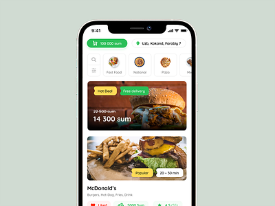 Food delivery – Mobile app design