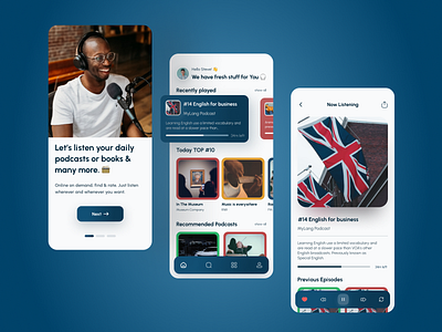 Podcast Mobile App app design emojis gradients mobile podcast productdesign ui ux