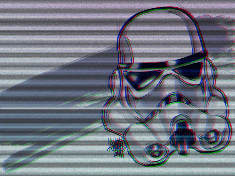 Glitch Side/Star Wars darkside gif glitch illustration starwars trooper vhs