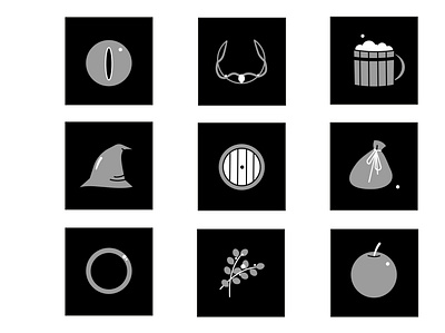 Lord of the Rings icons icon illustration vector