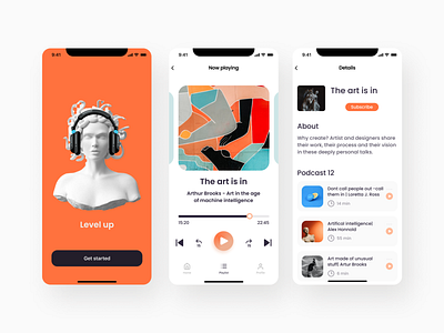 Podcasts app concept app design interface ios mobile music play player podcasts app ui ux