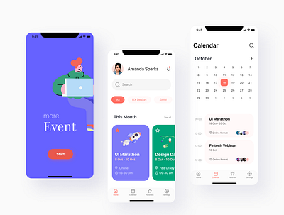 Events manager app app design event events manager graphic design ios manager mobile party seminars ui ux