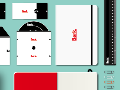 Börk placement branding business cards cd cover logo sketchbook