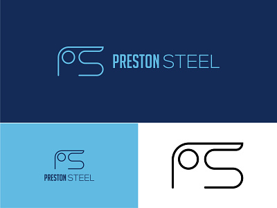 Preston Steel Logo branding business logo design graphic design illustration lettermark logo logo maker logotype minimalist modern professional logo unique wordmark