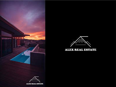 ALEX REAL ESTATE LOGO branding business logo design graphic design illustration lettermark logo logo maker minimalist minmal modern professional logo unique wordmark