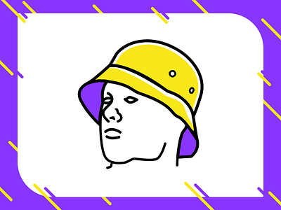 Bucket Hat apparel face hat icon logo person purple yellow