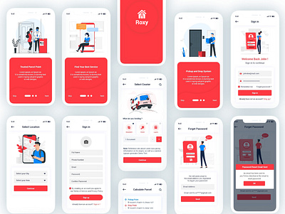 Parcel Delivery Figma Template app app design delivery app design figma figma app mobile app parcel delivery ui design ui ux