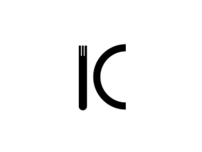 Kitty's Cuisine c delivery dish food fork home k letter logo made minimalism minimalist plate type vector