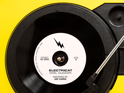 'Electricat' 45 RPM 45 bolt growl logo mockup music rock rpm turntable type typography vector vibes vintage vinyl
