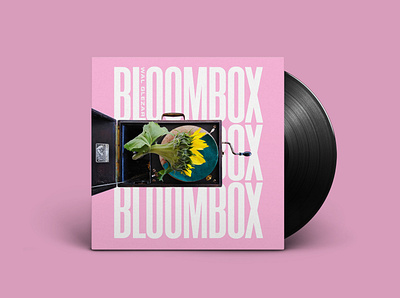 BLOOMBOX artwork bloom boombox cover flower illustration music old packaging photography player release single sunflower typography vintage