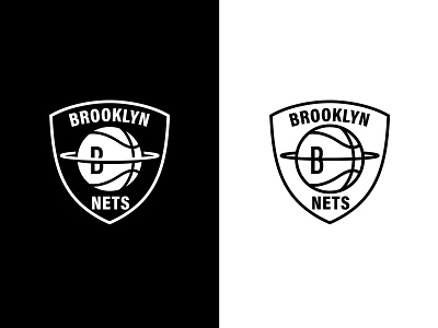 Brooklyn Nets ball basketball branding brooklyn design flat hoop logo minimalism nba nets new ny old shield sport sports typography vector vintage