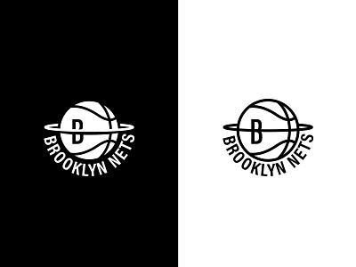 Brooklyn Nets ball basketball branding brooklyn design hoop logo minimalism nba nets ny rebranding sport sports type typography vector vintage