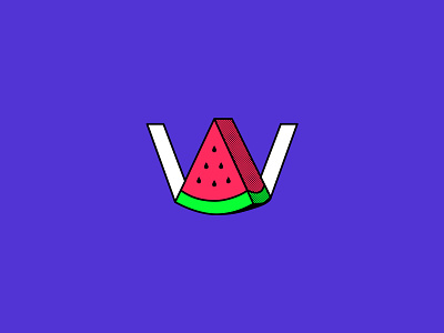 Watermelon design illustration juicy letter purple season seed seeds tasty texture type typography vector w watermelon