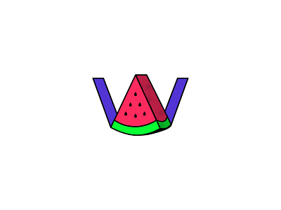 Watermelon design fuit juicy letter minimalism season seed seeds texture type typography vector w watermelon