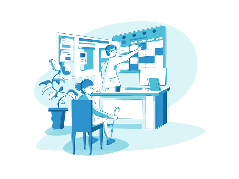 Medical platform illustration by Marius Juozas Žvirblis