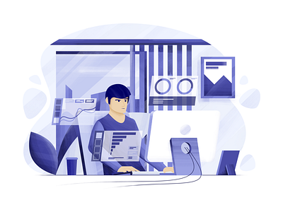 Office Work Illustration bright color combinations character character design colorful design dashboad design exploration illustration illustrator office pixel pixelart vector vector art vector illustration visual identity work