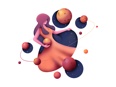 Mother of Planets affinity airbrush bright color combinations character character design clean design exploration illustration pixel pixelart planets space ui vector vector art vector illustration visual identity