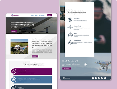 Website Redesign for UAV Services Company branding corporate design drone figma freelance minimalistic startup uav
