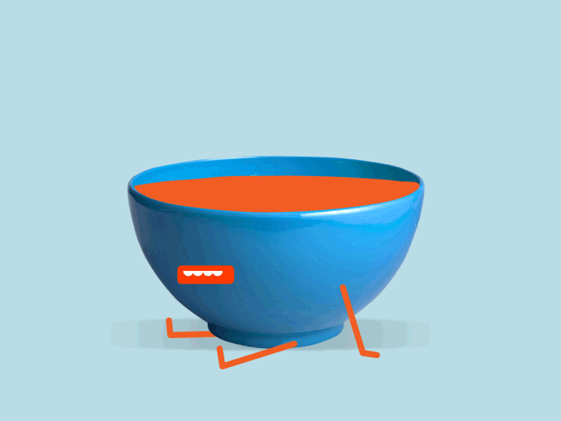 Struggling Soup animation clumsy design dribbble illustration keyframe motion graphics slip soup tomato