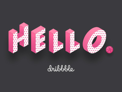 Hello Dribbble! debut dribbble first shot hello illustration