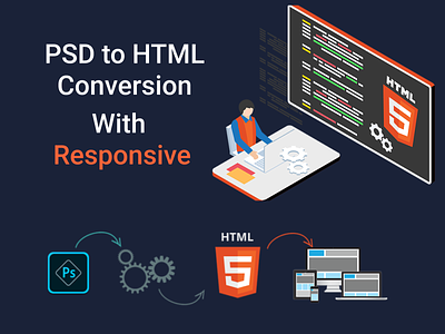 PSD to HTML Conversion with Responsive branding design email signature email template figma to html graphic design illustration landing pages psd to html responsive website ui ux vector website xd to html